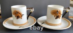 Royal Doulton Porcelain Lot Of 4 Demitasse Cups & Saucers Reynard The? Fox#6