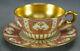 Royal Doulton Raised Gold Pompadour Pink & Gold Interior Demitasse Cup & Saucer