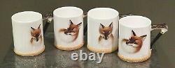 Royal Doulton Reynard The Fox Porcelain Demitasse SET 4 Cups & Saucers (Lot C)