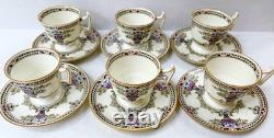 Royal Doulton V23 Demitasse Cup & Saucer Set 12 Pc Art Deco Bone China England