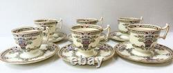 Royal Doulton V23 Demitasse Cup & Saucer Set 12 Pc Art Deco Bone China England