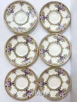 Royal Doulton V23 Demitasse Cup & Saucer Set 12 Pc Art Deco Bone China England