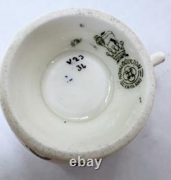 Royal Doulton V23 Demitasse Cup & Saucer Set 12 Pc Art Deco Bone China England