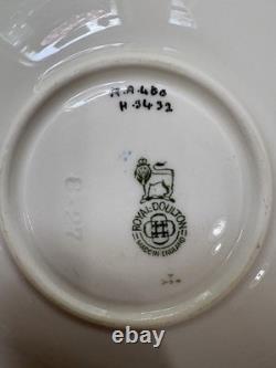 Royal Doulton V23 Demitasse Cup & Saucer Set 12 Pc Art Deco Bone China England
