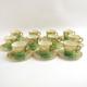 Royal Doulton C1929 Set Of 11 Demitasse Cups & Saucers Green Gold Bb2693b V603