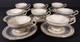 Royal Tettau Gold Gild Porcelain Footed Demitasse Cup & Saucer Germany Set Of 8