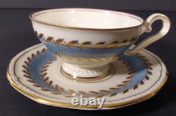 Royal Tettau Gold Gild Porcelain Footed Demitasse Cup & Saucer Germany Set of 8