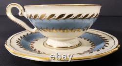 Royal Tettau Gold Gild Porcelain Footed Demitasse Cup & Saucer Germany Set of 8