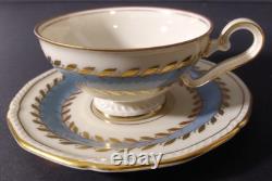 Royal Tettau Gold Gild Porcelain Footed Demitasse Cup & Saucer Germany Set of 8