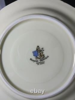 Royal Tettau Gold Gild Porcelain Footed Demitasse Cup & Saucer Germany Set of 8