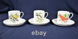 Royal Tuscan Audubon Birds Demitasse 6 Cup & Saucers Fine Bone China Vintage