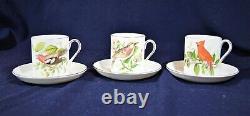 Royal Tuscan Audubon Birds Demitasse 6 Cup & Saucers Fine Bone China Vintage