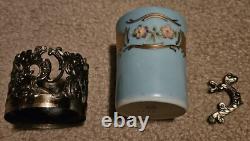 Royal Vienna 6 Porcelain Demitasse/Espresso Cups withGold Colored Metallic Saucers
