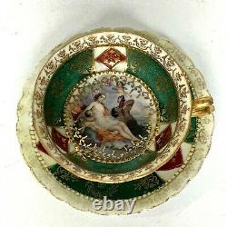 Royal Vienna Antique Demitasse Teacup And Saucer Courting Scene With Cherubs