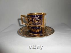 Royal Vienna Porcelain Antique Demitasse Cup and Saucer Beehive Artist Signed