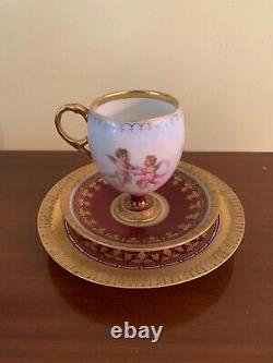 Royal Vienna Porcelain Cherub Demitasse Cup Saucer Underplate