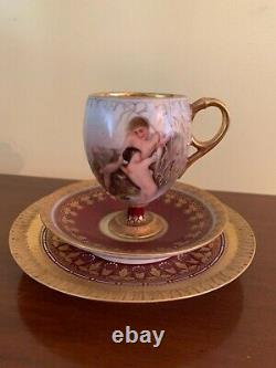 Royal Vienna Porcelain Cherub Demitasse Cup Saucer Underplate