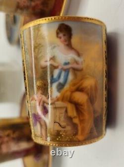 Royal Vienna Style Demitasse Cups & Saucers Amazing, Cherubs