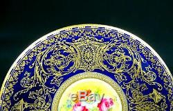 Royal Worcester 1167 Artist Signed Gold Cobalt Blue Demitasse Cup & Saucer 1929