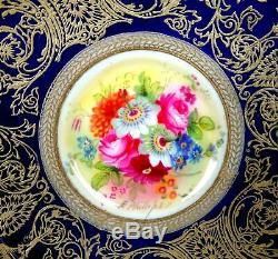 Royal Worcester 1167 Artist Signed Gold Cobalt Blue Demitasse Cup & Saucer 1929