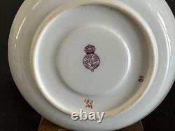 Royal Worcester 1800's Porcelain Floral Butterfly Demitasse Cup and Saucer