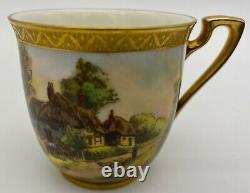 Royal Worcester (2) Demitasse cups & saucers (artist signed J. Hendry)