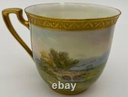 Royal Worcester (2) Demitasse cups & saucers (artist signed J. Hendry)