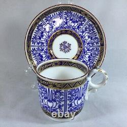 Royal Worcester Antique 1879 Collectors Flow Blue Demitasse Cup & Saucer A1