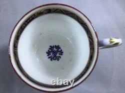 Royal Worcester Antique 1879 Collectors Flow Blue Demitasse Cup & Saucer A1