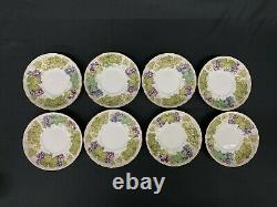 Royal Worcester Bone VINE HARVEST Coffee Pot & 8 Demitasse Cup & Saucer Sets