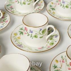 Royal Worcester England Arcadia Demitasse Cups Saucers Set of 8