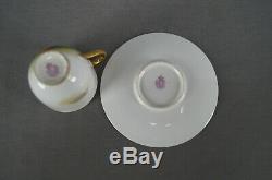 Royal Worcester Hand Painted Highland Sheep Signed EB Demitasse Cup & Saucer