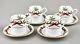 Royal Worcester Holly Ribbons Demitasse Coffee Cups & Saucers X 4 Near Mint
