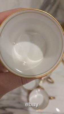Royal Worcester Red & Gold Chintz Floral Demitasse Cups, Saucers Coffeepot Set