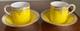 Royal Worcester Set Of 2 1924 Jeweled Cabinet Demitasse Cups & Saucers