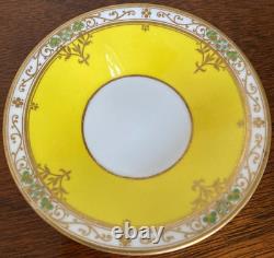 Royal Worcester Set of 2 1924 Jeweled Cabinet Demitasse Cups & Saucers