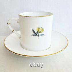 Royal Worcester Woodland Flat Demitasse Cups Saucers Set 6 Original Box Vintage