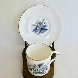 Royal Worcester Woodland Flat Demitasse Cups Saucers Set 6 Original Box Vintage