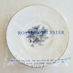 Royal Worcester Woodland Flat Demitasse Cups Saucers Set 6 Original Box Vintage