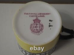 Royal Worcester YellowithBlack Demitasse Cup & Saucer (x2) (Cowell & Hubbard)