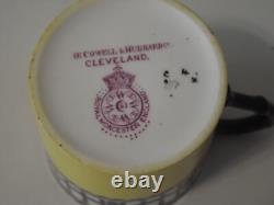 Royal Worcester YellowithBlack Demitasse Cup & Saucer (x2) (Cowell & Hubbard)
