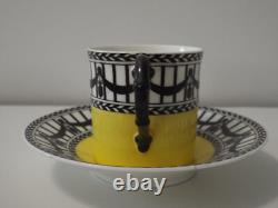 Royal Worcester YellowithBlack Demitasse Cup & Saucer (x2) (Cowell & Hubbard)