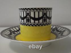 Royal Worcester YellowithBlack Demitasse Cup & Saucer (x2) (Cowell & Hubbard)