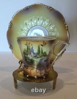 Rs Prussia Demi-tasse Cup And Saucer Castle Scene