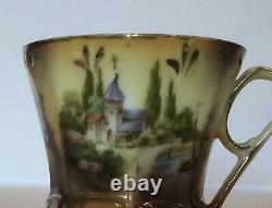 Rs Prussia Demi-tasse Cup And Saucer Castle Scene