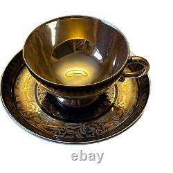 Rudolf Wachter Demitasse Gold /Black Cup /Saucer Set Of 8 Estate Heirloom Rare