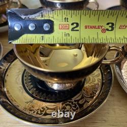 Rudolf Wachter Demitasse Gold /Black Cup /Saucer Set Of 8 Estate Heirloom Rare