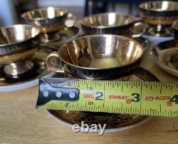 Rudolf Wachter Demitasse Gold /Black Cup /Saucer Set Of 8 Estate Heirloom Rare