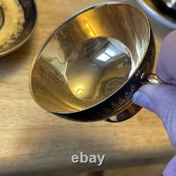 Rudolf Wachter Demitasse Gold /Black Cup /Saucer Set Of 8 Estate Heirloom Rare