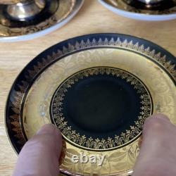 Rudolf Wachter Demitasse Gold /Black Cup /Saucer Set Of 8 Estate Heirloom Rare
